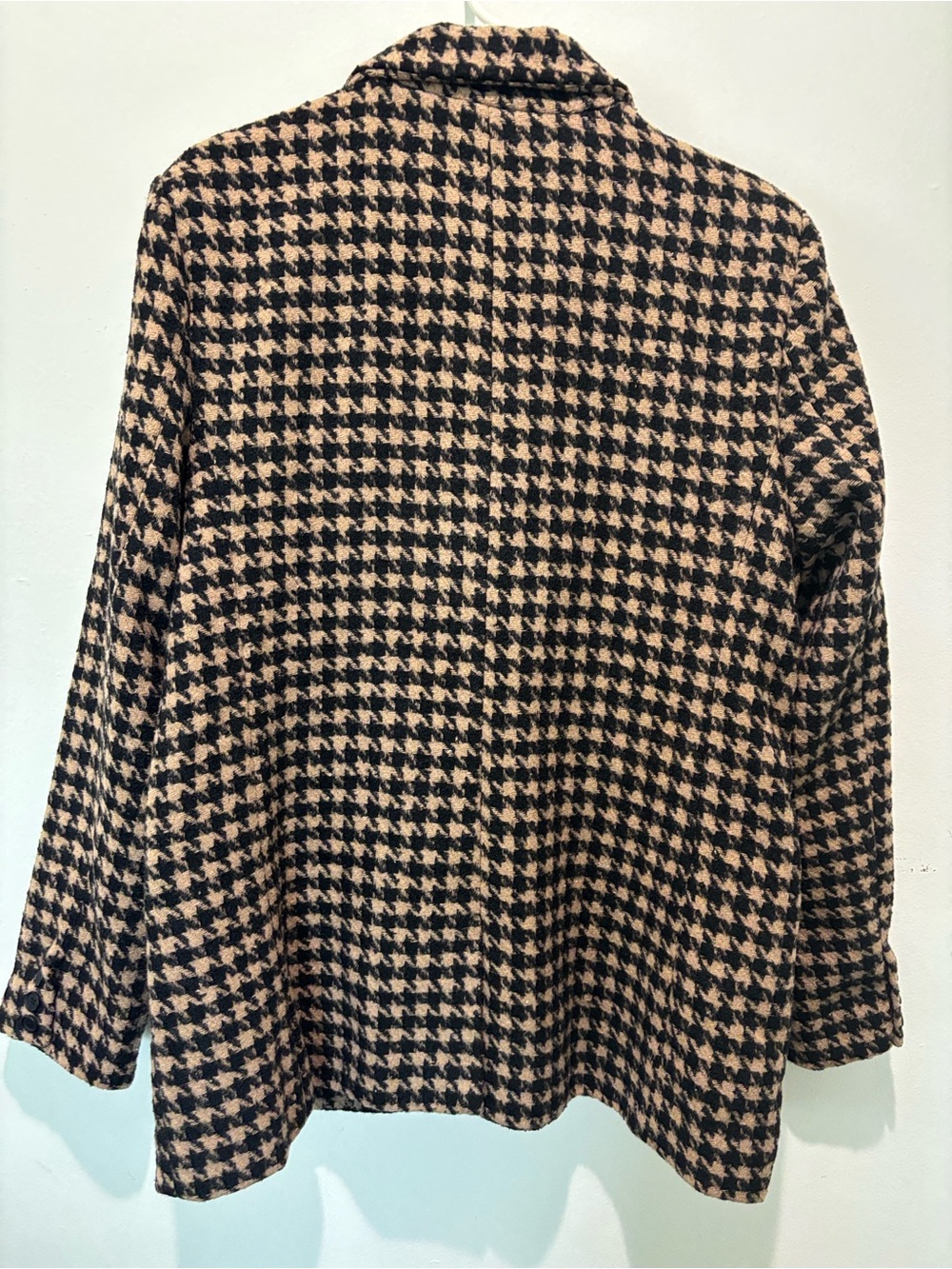 Blank NYC Black & Tan Houndstooth Double-Breasted Wool-blend Blazer Size XL - Picture 6 of 8
